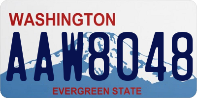 WA license plate AAW8048