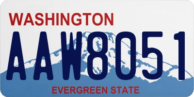 WA license plate AAW8051