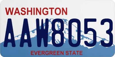 WA license plate AAW8053