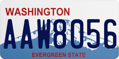 WA license plate AAW8056