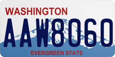 WA license plate AAW8060