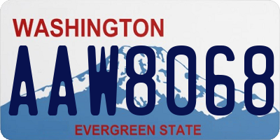 WA license plate AAW8068