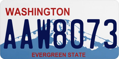 WA license plate AAW8073