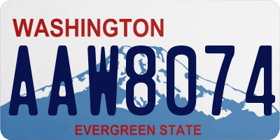 WA license plate AAW8074