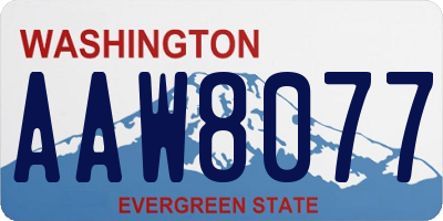 WA license plate AAW8077