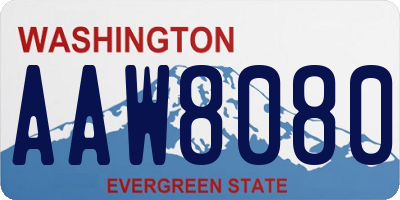 WA license plate AAW8080