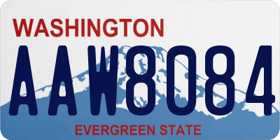 WA license plate AAW8084
