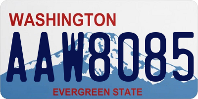 WA license plate AAW8085
