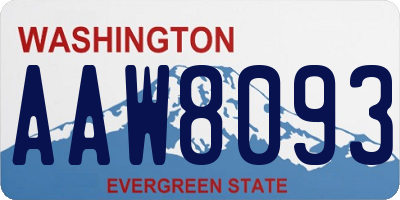 WA license plate AAW8093