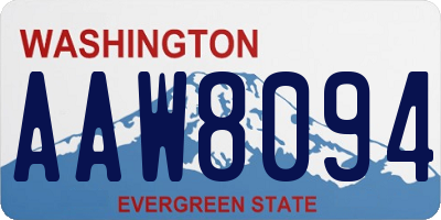 WA license plate AAW8094