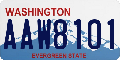 WA license plate AAW8101
