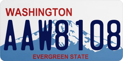 WA license plate AAW8108