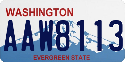 WA license plate AAW8113