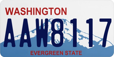 WA license plate AAW8117