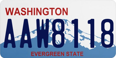 WA license plate AAW8118
