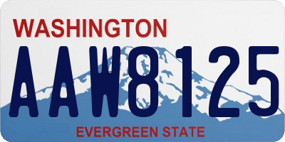 WA license plate AAW8125