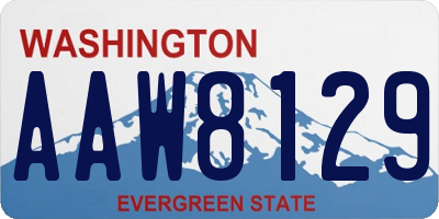 WA license plate AAW8129