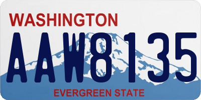 WA license plate AAW8135