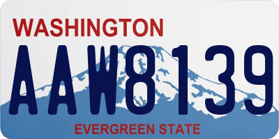 WA license plate AAW8139