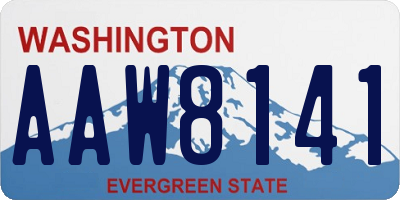 WA license plate AAW8141