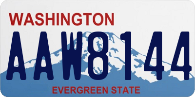 WA license plate AAW8144