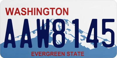 WA license plate AAW8145