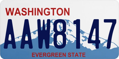 WA license plate AAW8147