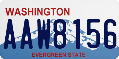 WA license plate AAW8156