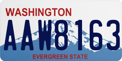WA license plate AAW8163