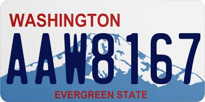 WA license plate AAW8167