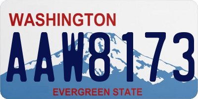WA license plate AAW8173