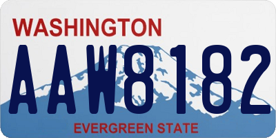 WA license plate AAW8182