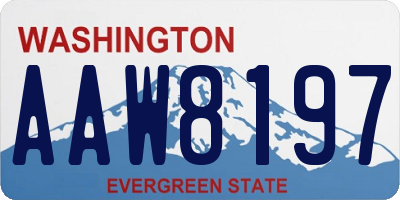 WA license plate AAW8197