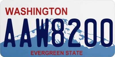 WA license plate AAW8200