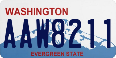 WA license plate AAW8211