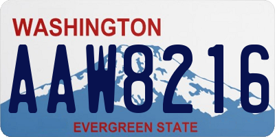 WA license plate AAW8216