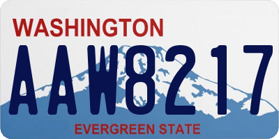 WA license plate AAW8217