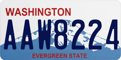WA license plate AAW8224