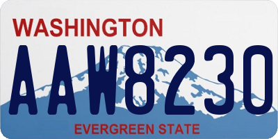 WA license plate AAW8230