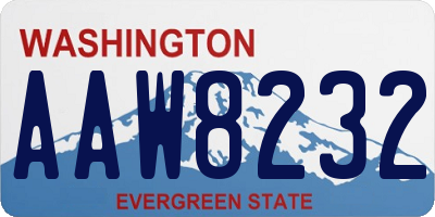 WA license plate AAW8232