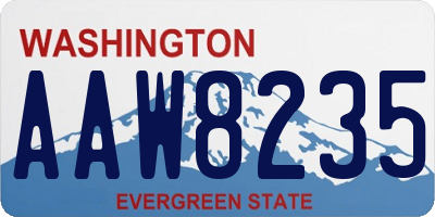 WA license plate AAW8235