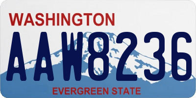 WA license plate AAW8236