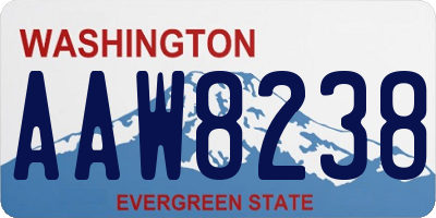 WA license plate AAW8238
