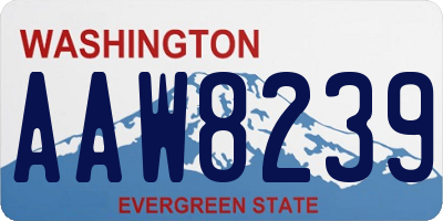 WA license plate AAW8239