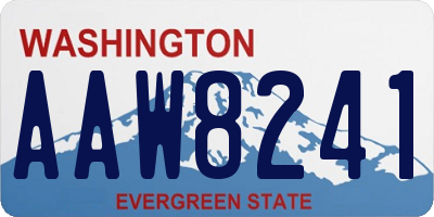 WA license plate AAW8241