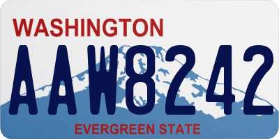 WA license plate AAW8242