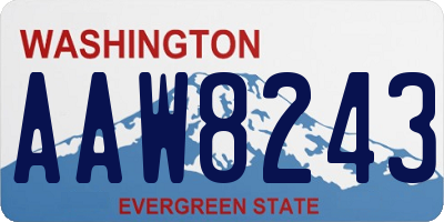 WA license plate AAW8243