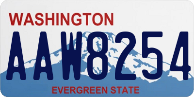 WA license plate AAW8254