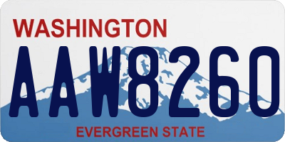 WA license plate AAW8260