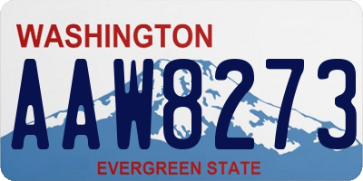 WA license plate AAW8273